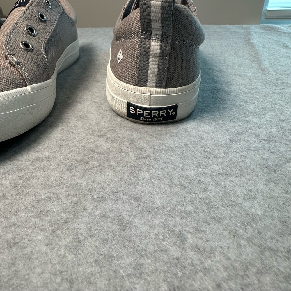 Sperry Crest Vibe Linen Grey Slip On Sneakers Womens 8.5 STS99042 - Picture 3 of 6